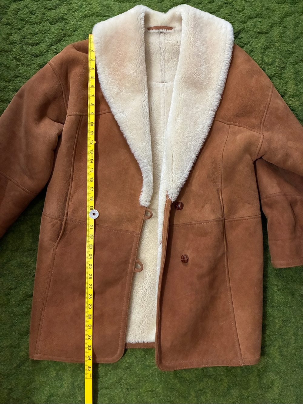 Rare! Vintage Saks Fifth Avenue Shearling Leather Coat - Picture 5 of 15